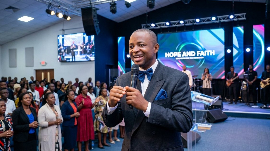 Pastor Ifeanyi Anierobi preaching to the Ekklesia
