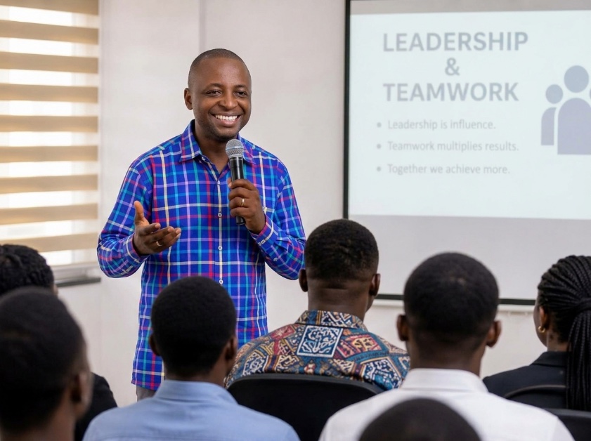 Teaching a ministry team on leadership and teamwork during a strengthening visit